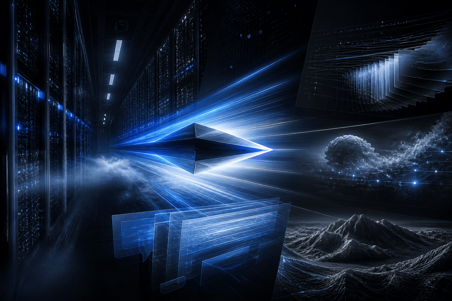 Compact intelligence moving at high speed through a vast volume of tasks