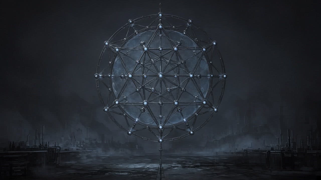 A cold molecular lattice forming a verified gate over a dark laboratory horizon